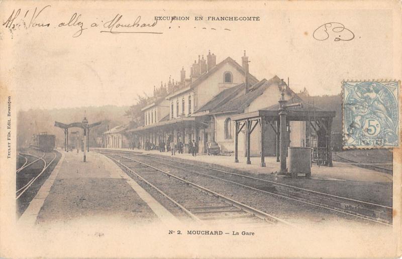 Carte postale ancienne Mouchard - La Gare à Mouchard