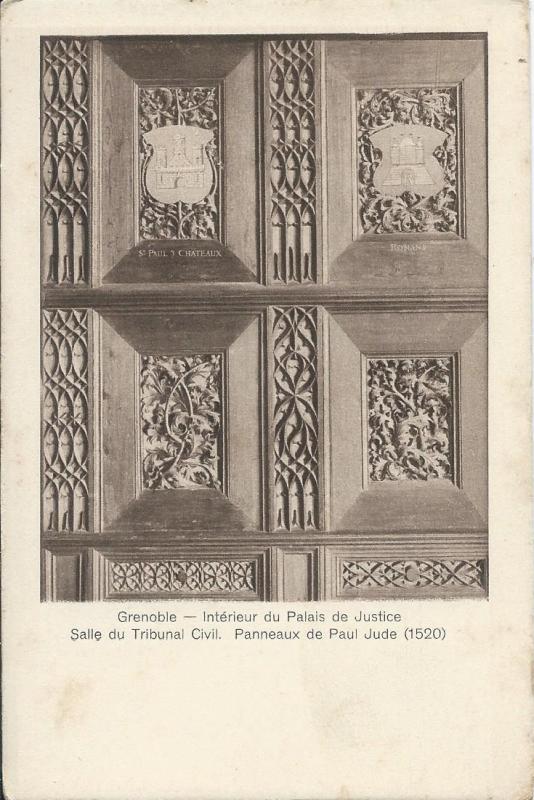 Carte postale ancienne Intérieur du Palais de Justice - Salle du Tribune civil à Grenoble