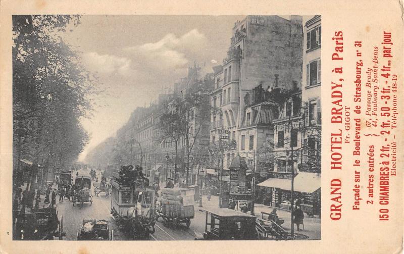 Carte postale ancienne Paris - Passage Brady - Grand Hotel Brady A Paris - Fr.gigot à Paris