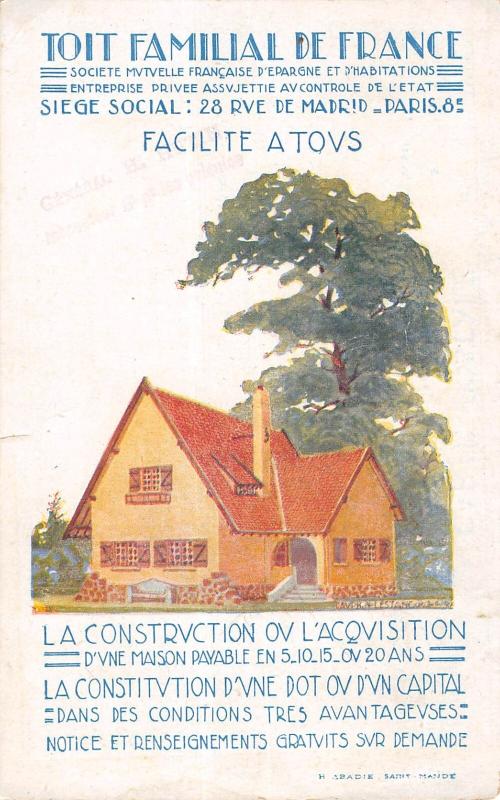 Carte postale ancienne Paris 8e - Rue De Madrid - Toit Familial De France - Societe Mutuelle Fra à Paris 8e