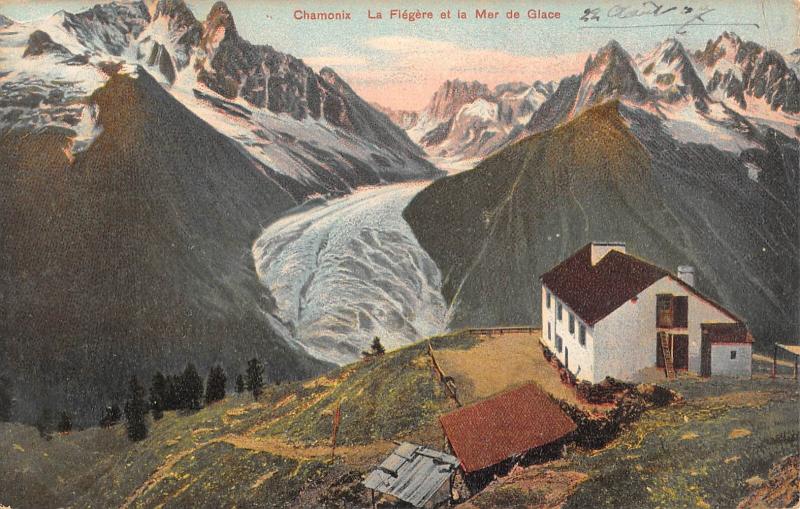 Carte postale ancienne Chamonix - La Flegere Et La Mer De Glace