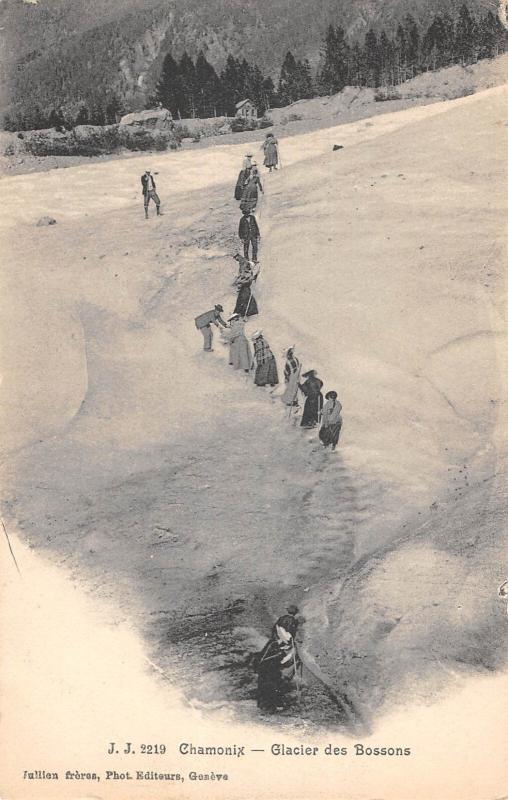 Carte postale ancienne Chamonix -  Glacier Des Bossons