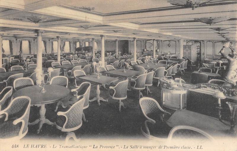Carte postale ancienne Marine - Paquebot /LE Havre - Transatlantique - La Provence - Salle A Manger