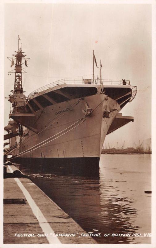 Carte postale ancienne Marine - Paquebot - Festival Ship - Campania - Festival Of Britain