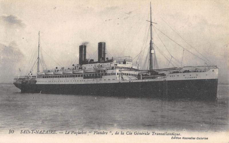 Carte postale ancienne Marine - Paquebot - Saint Nazaire - Le Paquebot Flandre De La Cie Gle Transa