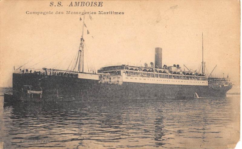 Carte postale ancienne Marine - Paquebot - S.s.amboise