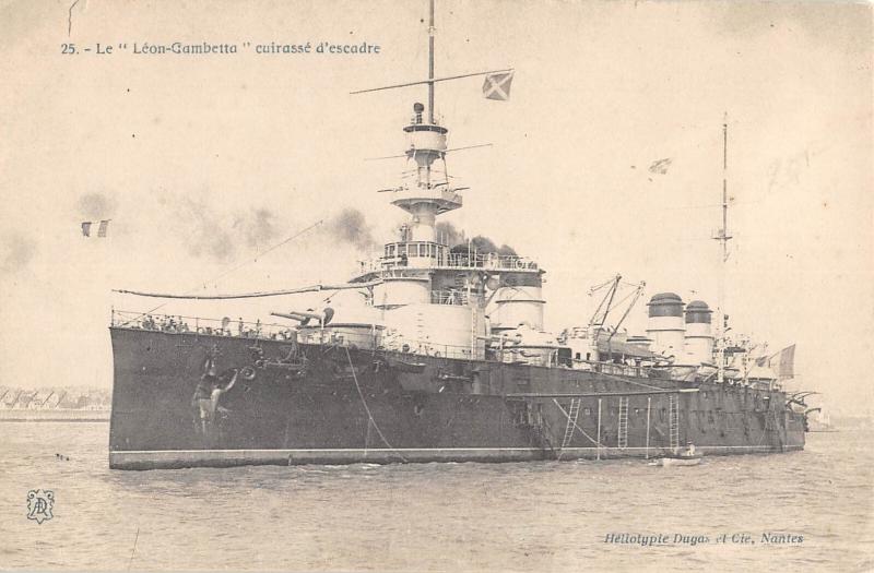 Carte postale ancienne Marine De Guerre - Le Leon Gambetta - Croiseur Cuirasse D'Escadre