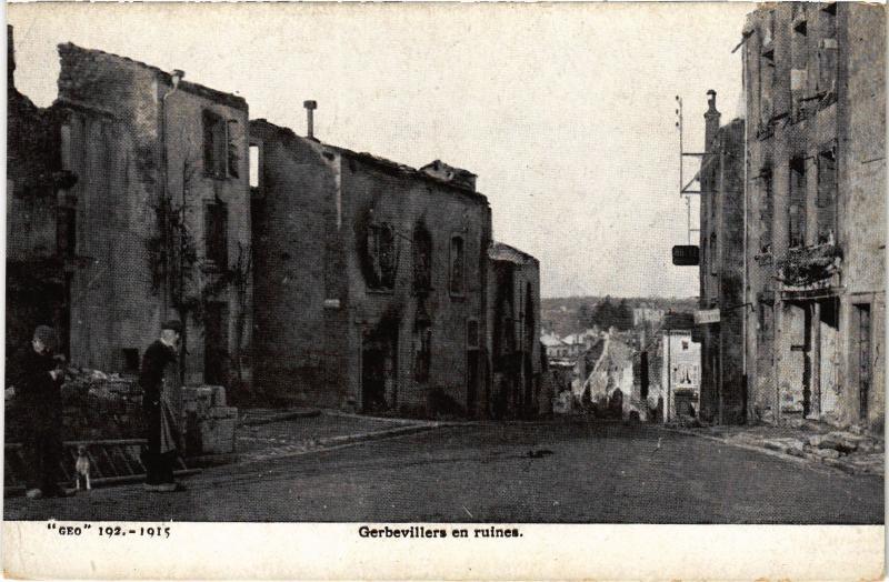 Carte postale ancienne Gerbevillers en ruines