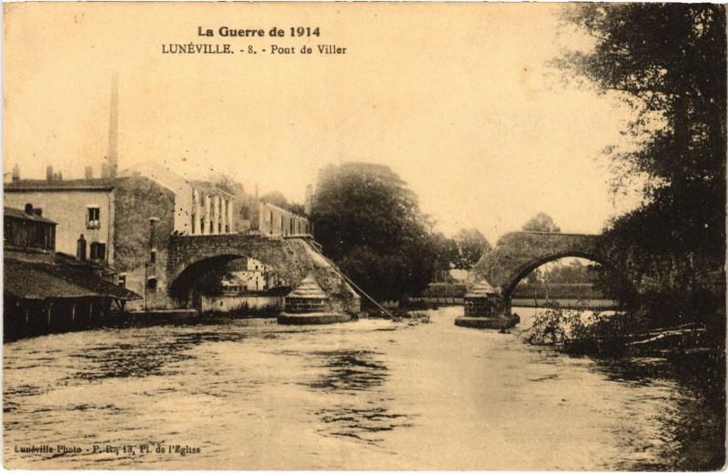 Carte postale ancienne Luneville Pont de Viller