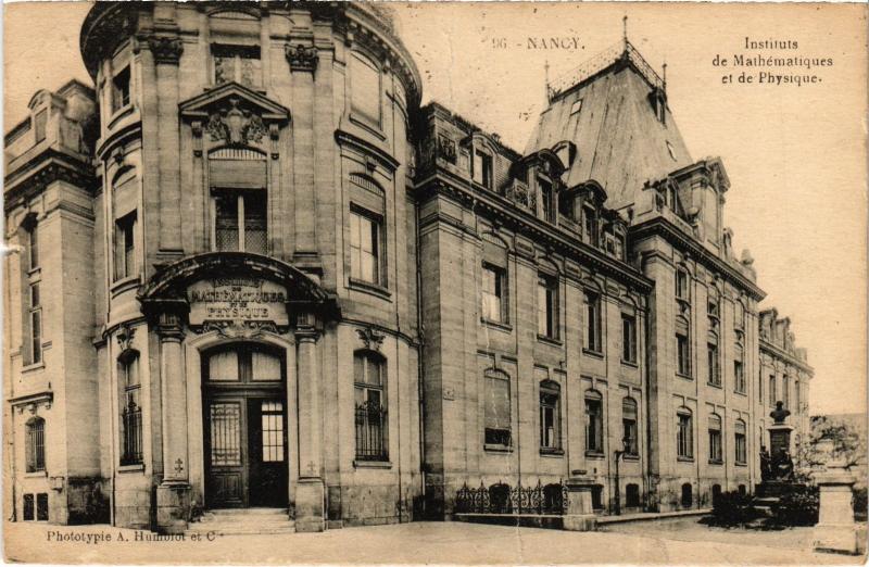 Carte postale ancienne Nancy Instituts de Mathematiques et de Physique à Nancy