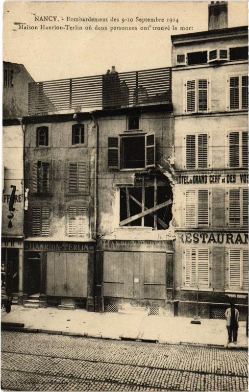 Carte postale ancienne Nancy bombardement à Nancy