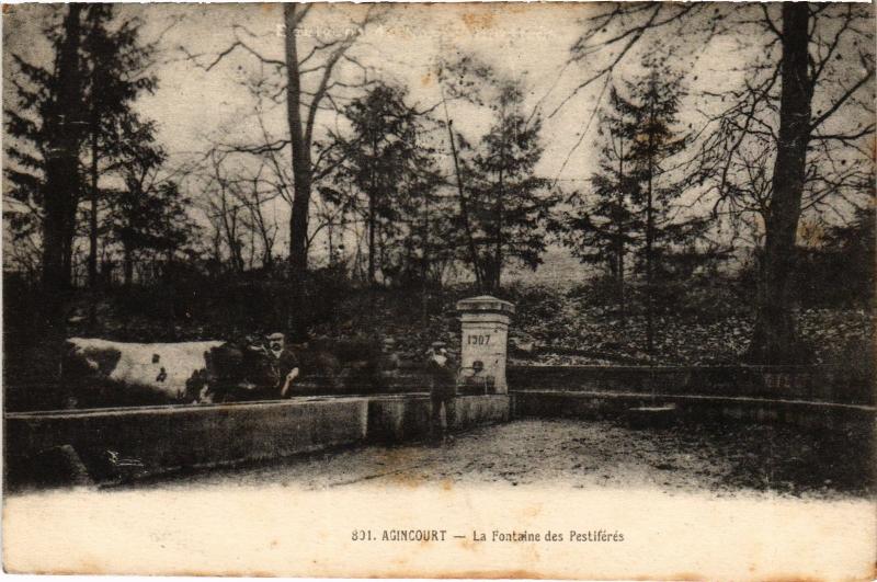 Carte postale ancienne Agincourt Fontaine des Pestiferes à Agincourt