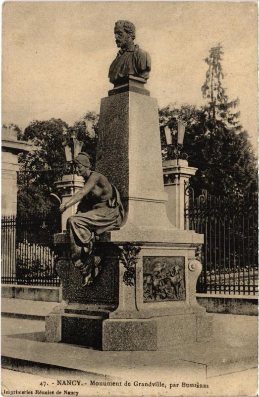 Carte postale ancienne Nancy Monument de Grandville à Nancy