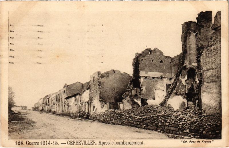 Carte postale ancienne Gerbeviller apres la bombardement