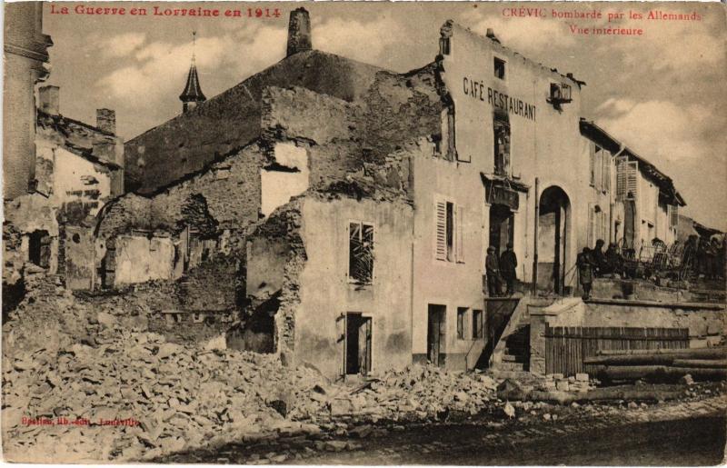 Carte postale ancienne Crevic bombardement