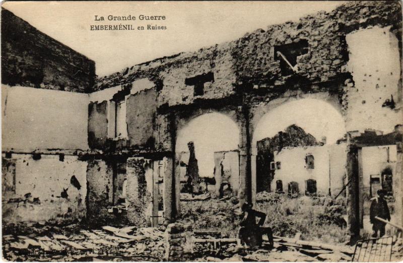 Carte postale ancienne Embermenil en ruines