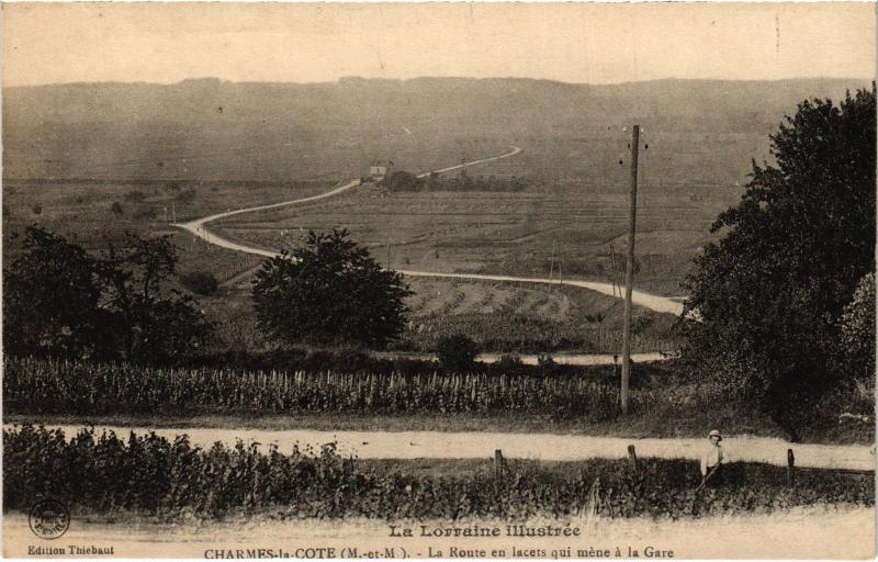 Carte postale ancienne Charmes Route en lacets