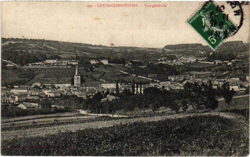 Carte postale ancienne Lay Saint-Christophe vue generale à Lay-Saint-Christophe