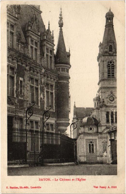 Carte postale ancienne Bayon Chateau et eglise à Bayon