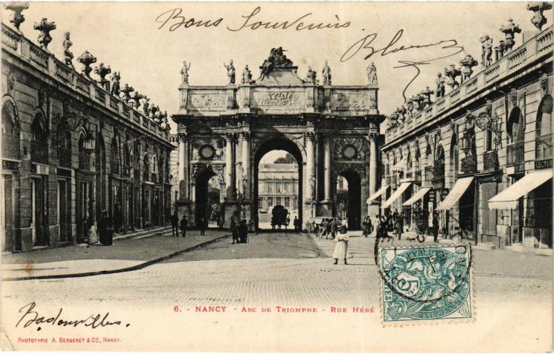 Carte postale ancienne Nancy Arc de Triomphe à Nancy