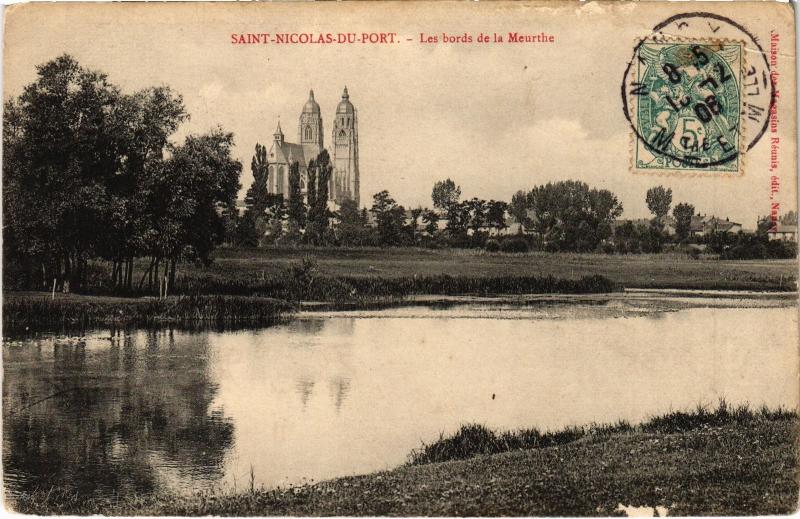Carte postale ancienne St Nicolas du Port les bords de la Meurthe