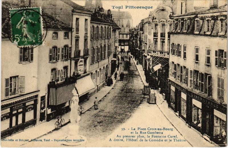 Carte postale ancienne Toul Place Croix en Bourg
