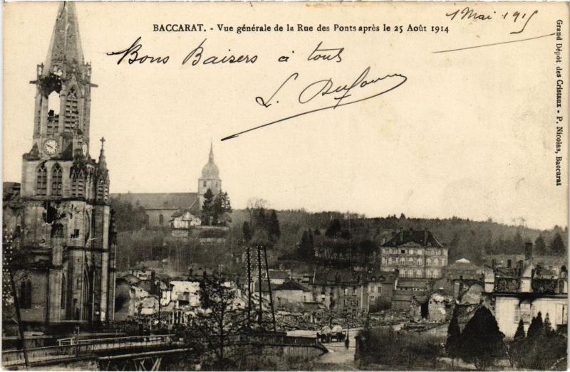 Carte postale ancienne Baccarat vue generale à Baccarat