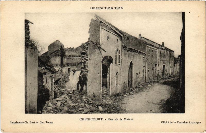 Carte postale ancienne Chenicourt Rue de la Mairie à Chenicourt