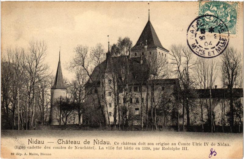 Carte postale ancienne Nidau le chateau