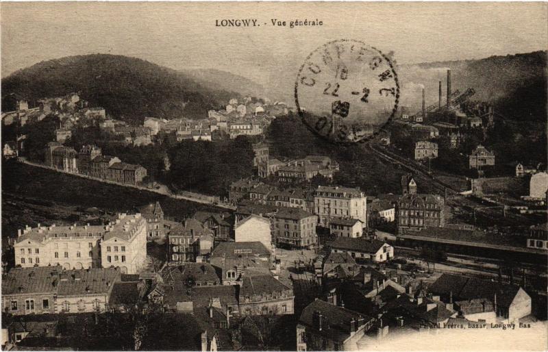 Carte postale ancienne Longwy vue generale à Longwy