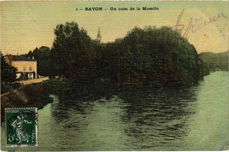 Carte postale ancienne Bayon un coin de la Moselle à Bayon