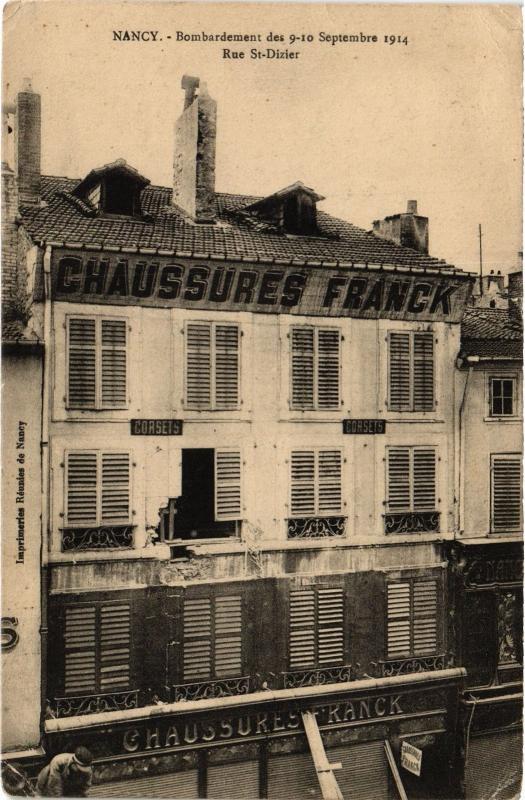 Carte postale ancienne Nancy bombardement à Nancy