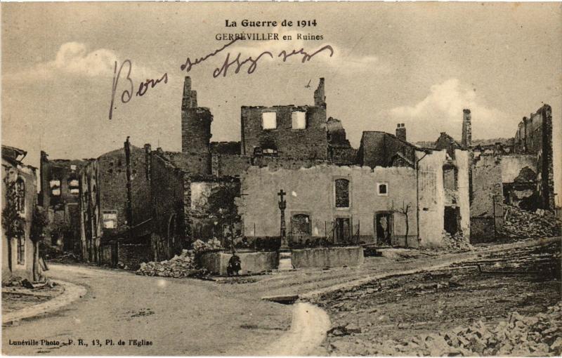 Carte postale ancienne Gerbeviller en Ruines