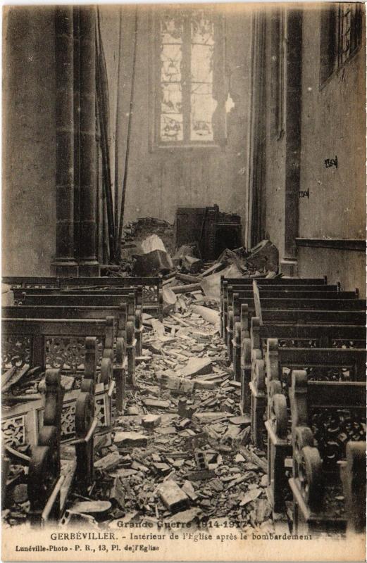 Carte postale ancienne Gerbeviller interieur de l'eglise