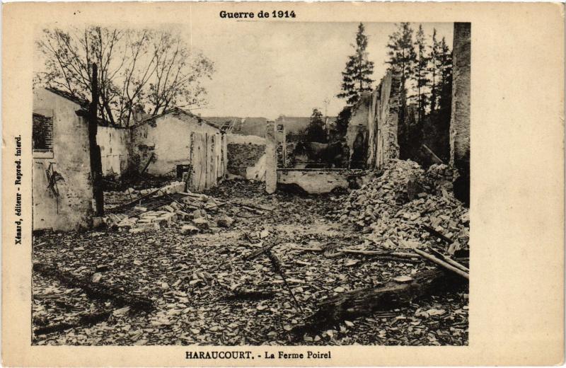 Carte postale ancienne Haraucourt Ferme Poirel à Haraucourt