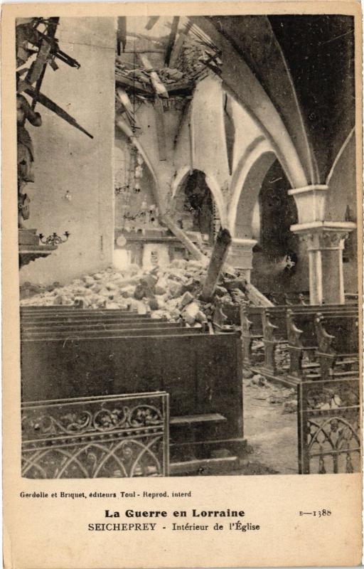 Carte postale ancienne Seicheprey interieur de l'Eglise à Seicheprey