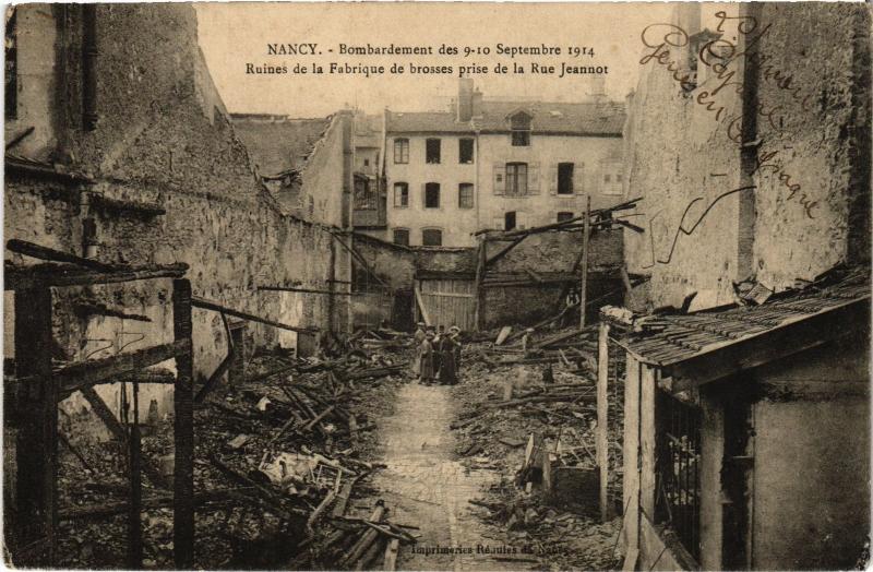 Carte postale ancienne Nancy bombardement à Nancy