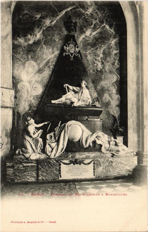 Carte postale ancienne Nancy Tombeau du Roi Stanislas à Nancy