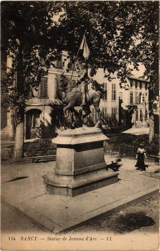Carte postale ancienne Nancy Statue de Jeanne d'Arc à Nancy