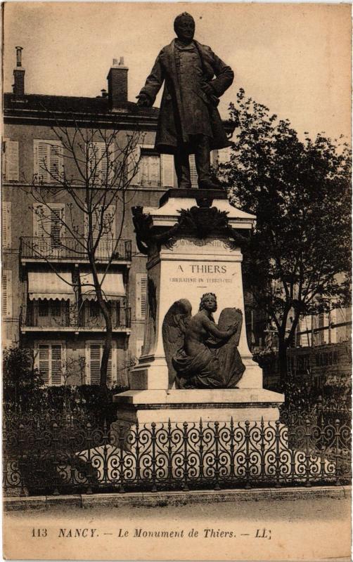 Carte postale ancienne Nancy Monument de Thiers à Nancy