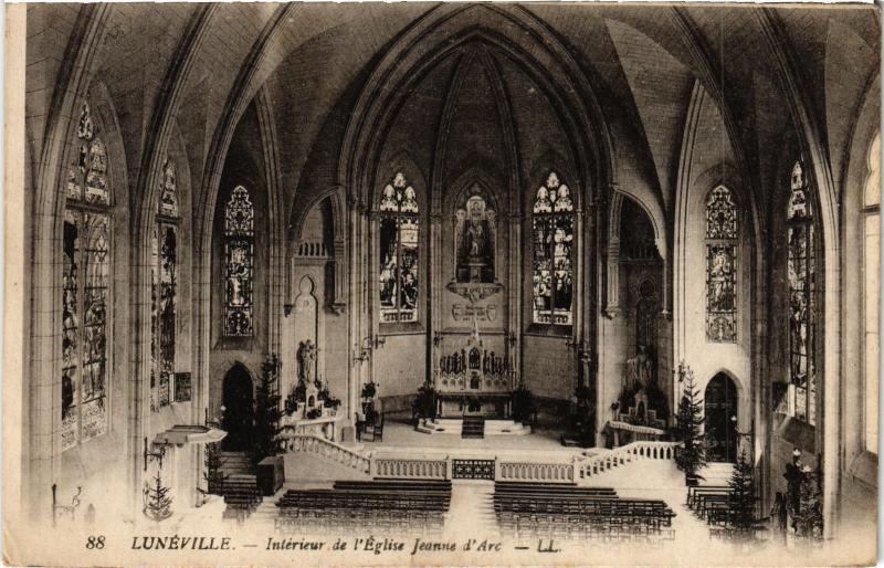 Carte postale ancienne Luneville interieur de l'Eglise