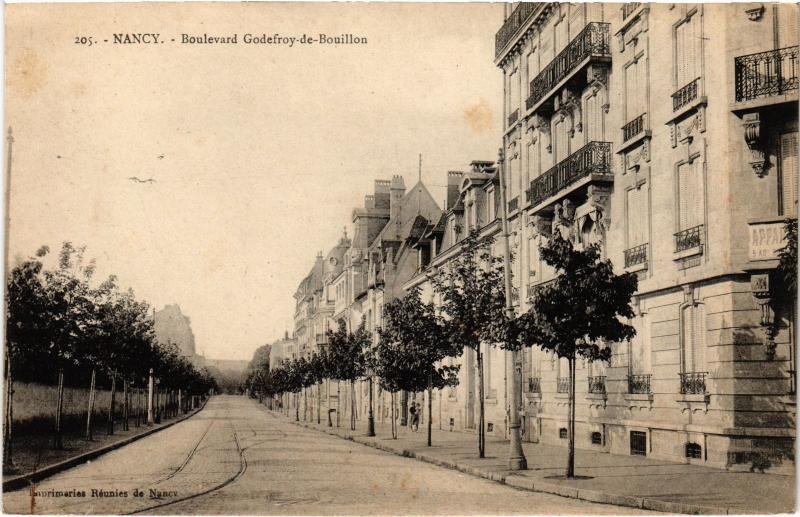 Carte postale ancienne Nancy Boulevard Godefroy de Bouillon à Nancy