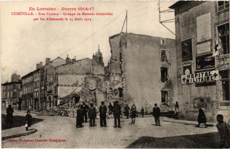 Carte postale ancienne Luneville Rue Castara
