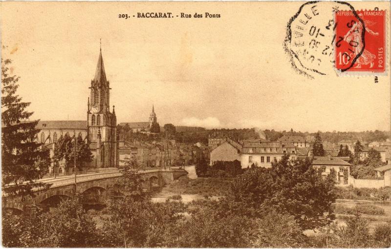 Carte postale ancienne Baccarat Rue des Ponts à Baccarat