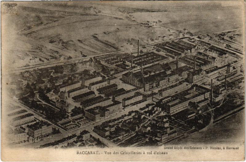Carte postale ancienne Baccarat vue des Cristalleries à Baccarat