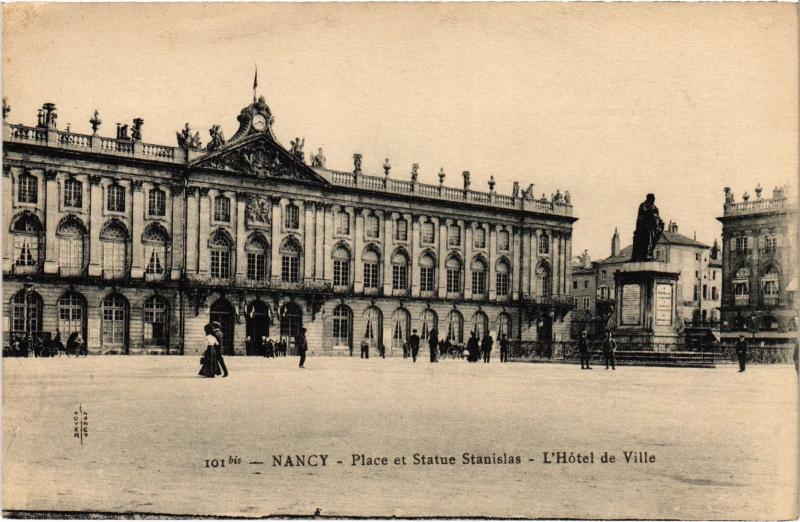 Carte postale ancienne Nancy Place et Statue Stanislas à Nancy