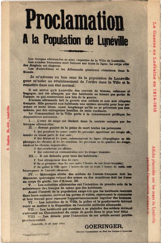 Carte postale ancienne Provlamation