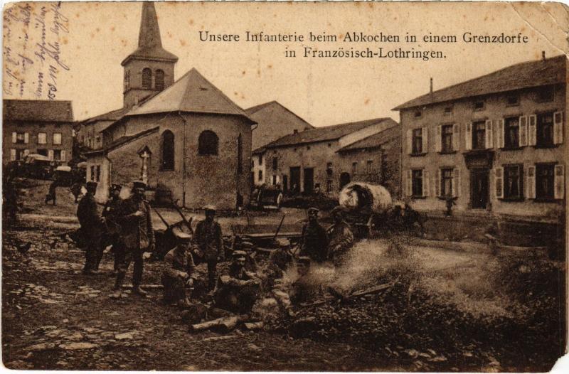 Carte postale ancienne Unsere Infanterie beim Abkochen