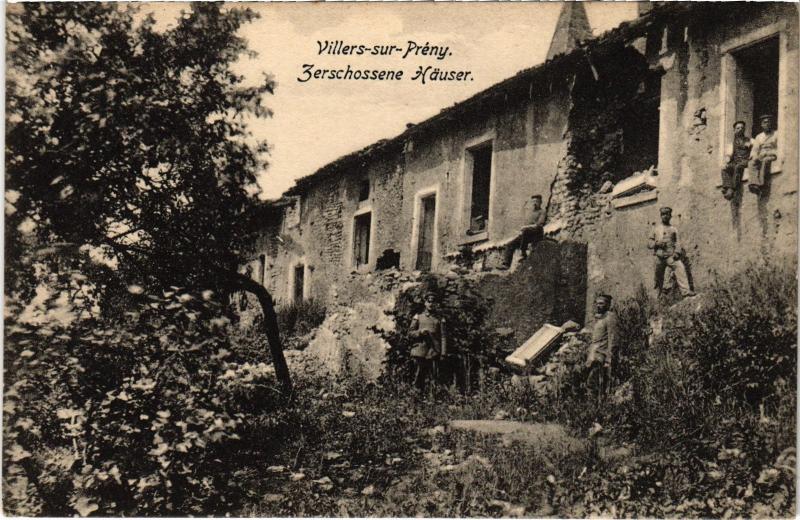 Carte postale ancienne Villers sur Preny Zerschossene Hauser