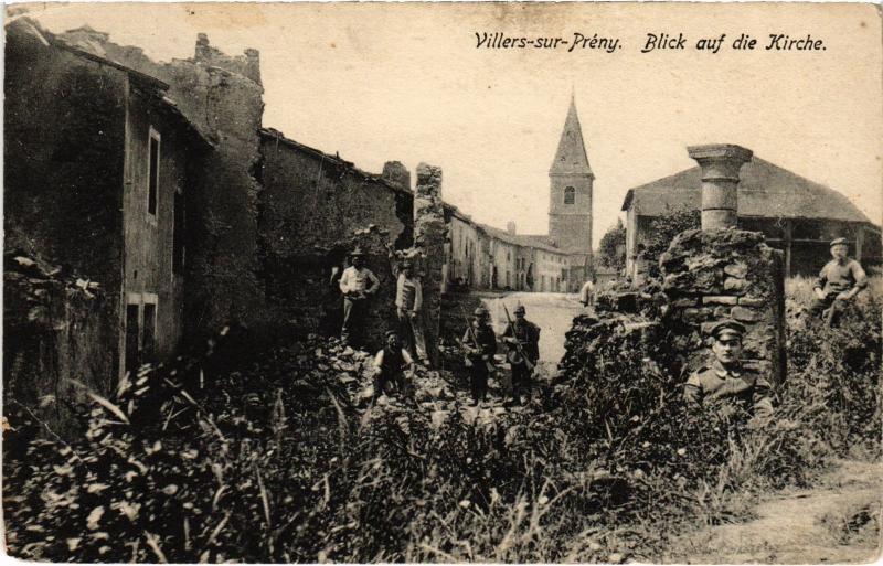 Carte postale ancienne Villers sur Preny blick auf die Kirche